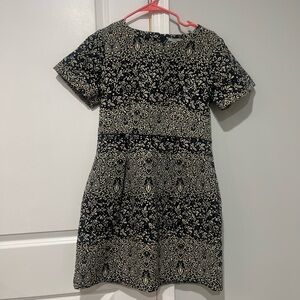 H&M Black and Cream Floral Dress